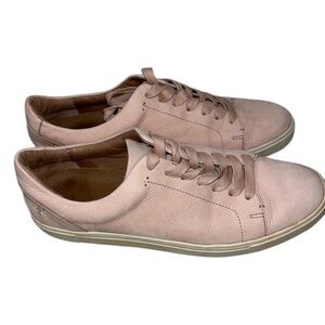 Frye Ivy Low Lace Up Italian Leather Pink Sneakers Shoes 11